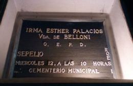 Irma Esther Palacios viuda de Belloni